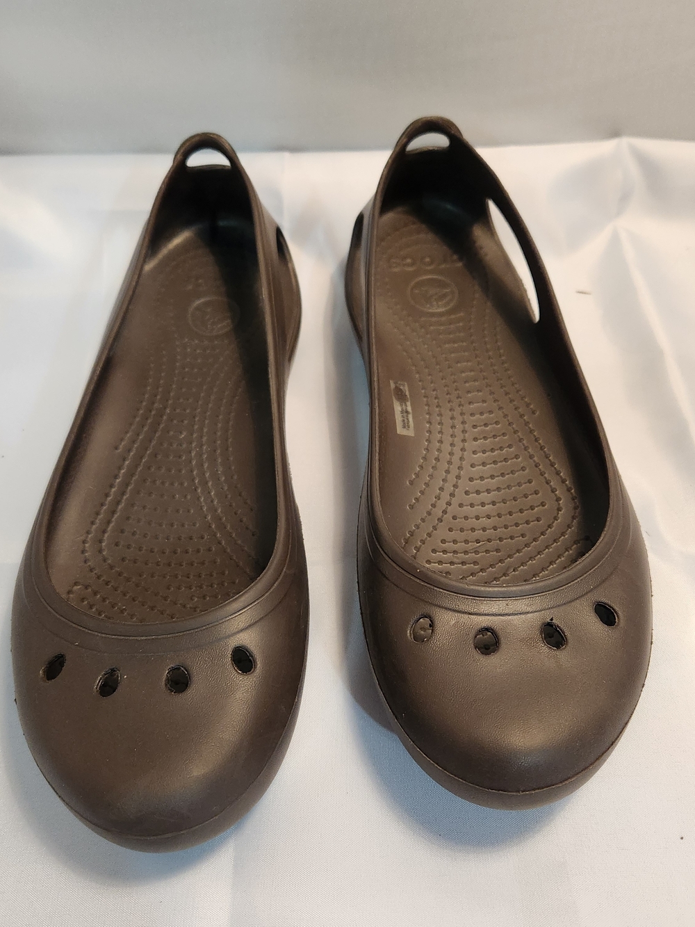 CROCS Women's Brown Slip-On Ballet Flats